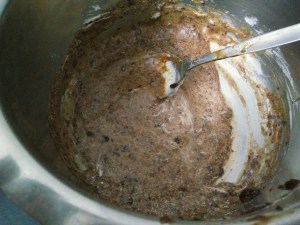 Prunes, sugar and ghee