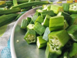 Chopped bhindi (Okra)