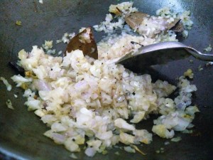 Saute the onions till light brown