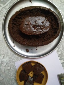 Beautiful cake pieces and the rich soft chocolate cake.